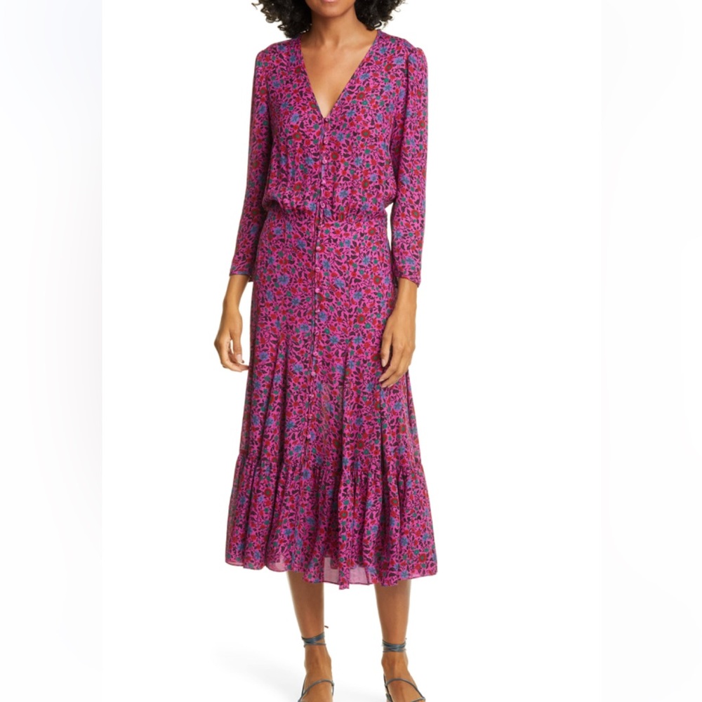 Veronica Beard Floral Midi Dress